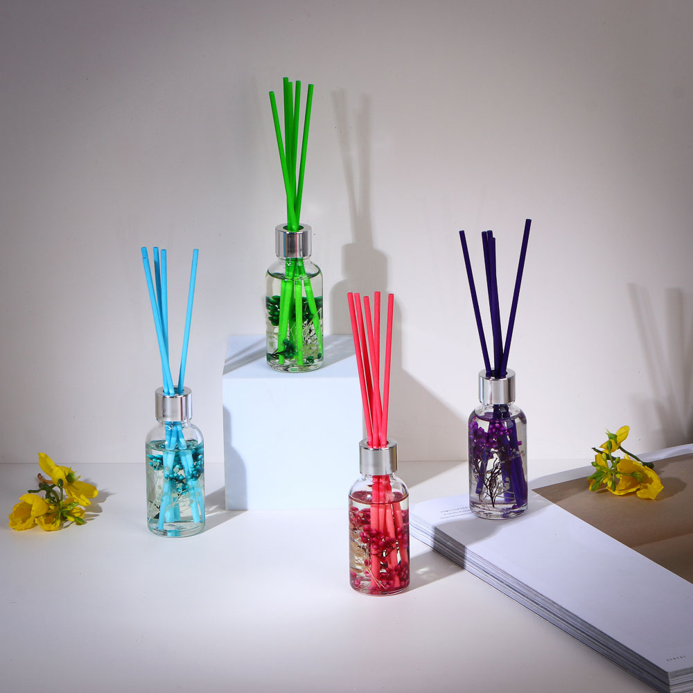 LADECOR Аромадиффузор 30мл с декором и с палочками, 4 вида лаванда,лемонграсс,роз.геоцинт,океан, арт.№ 412-081