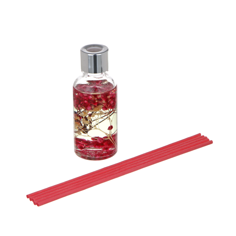 LADECOR Аромадиффузор 30мл с декором и с палочками, 4 вида лаванда,лемонграсс,роз.геоцинт,океан, арт.№ 412-081