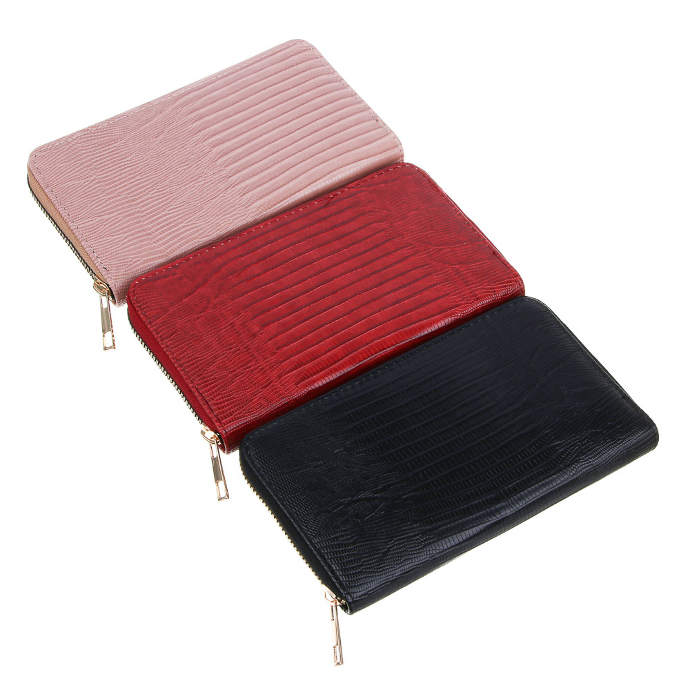 ЮL Версиамо Кошелек женский для карт, купюр и монет на молнии, ПУ, 19х9,5х2см, 3 цвета, арт.№ 303-052