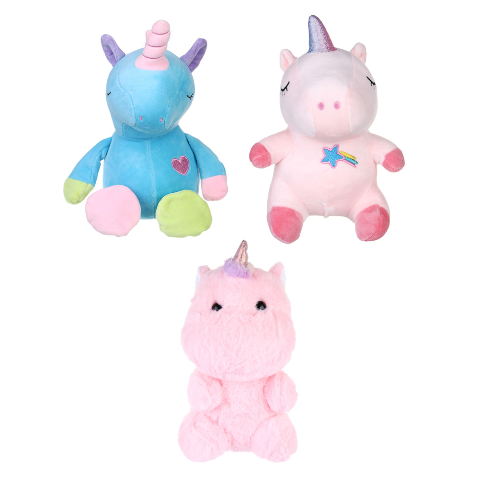 ИГРОЛЕНД Игрушка мягкая "Единорог", 20 см, полиэстер, 3 вида, арт.№ 264-417