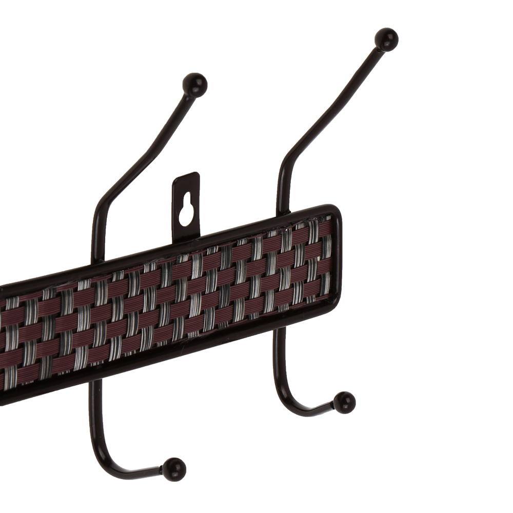 Вешалка настенная тм VETTA Плетенка, металл, 4 крючка, 32х14х4см, арт.№ 478-064