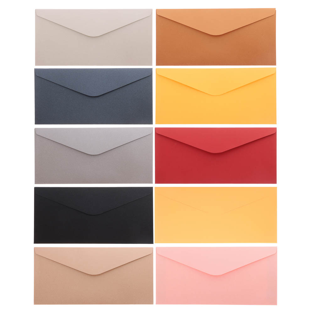 Набор конвертов 10 шт, микс цветов, 8х16,5см, бумага, арт.1, арт.№ 521-148