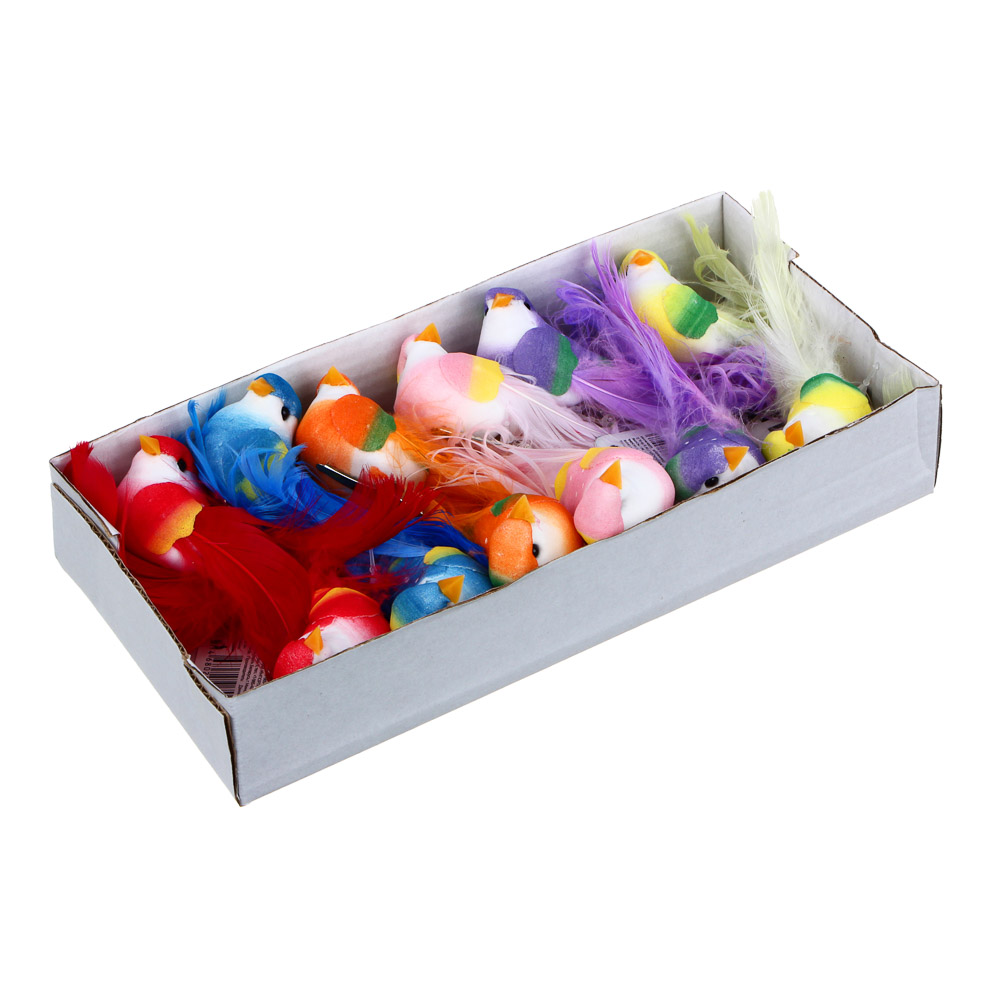 INBLOOM Птица на прищепке Волнистая 13x4x3 см, пенополистирол, перо, арт.№ 153-123