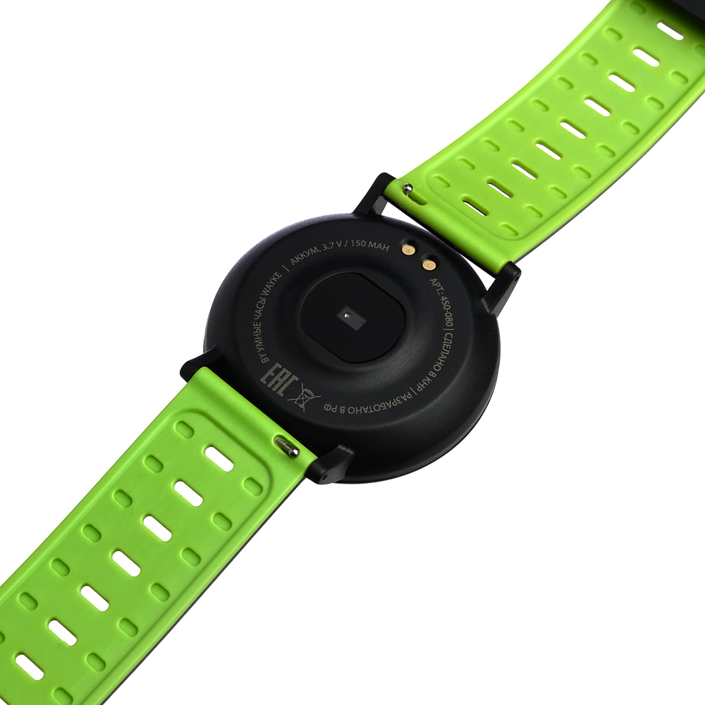 Смарт-часы BY Wayke, пульс, шагомер, кислород, будильник, 1,3", черно-зеленый, арт.№ 450-080