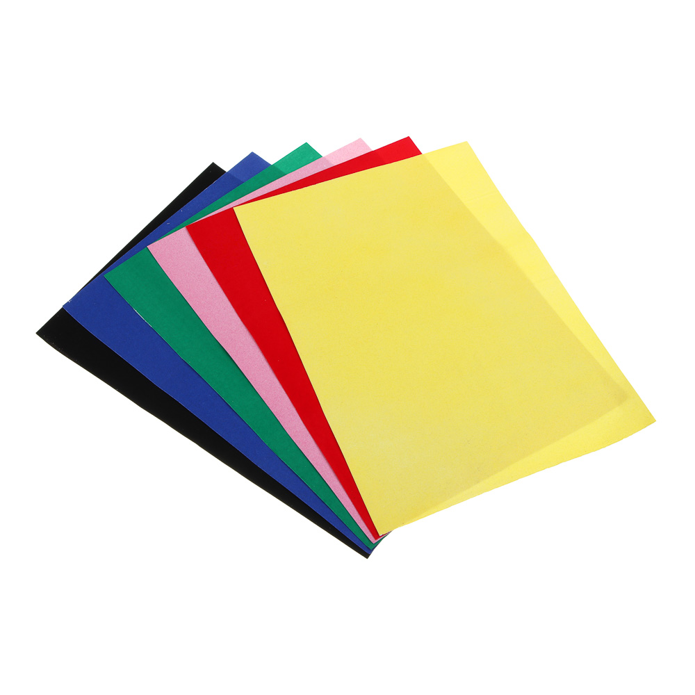 FLOMIK Бумага цветная бархатная, А4, 6 листов, 6 цветов, арт.№ 558-004