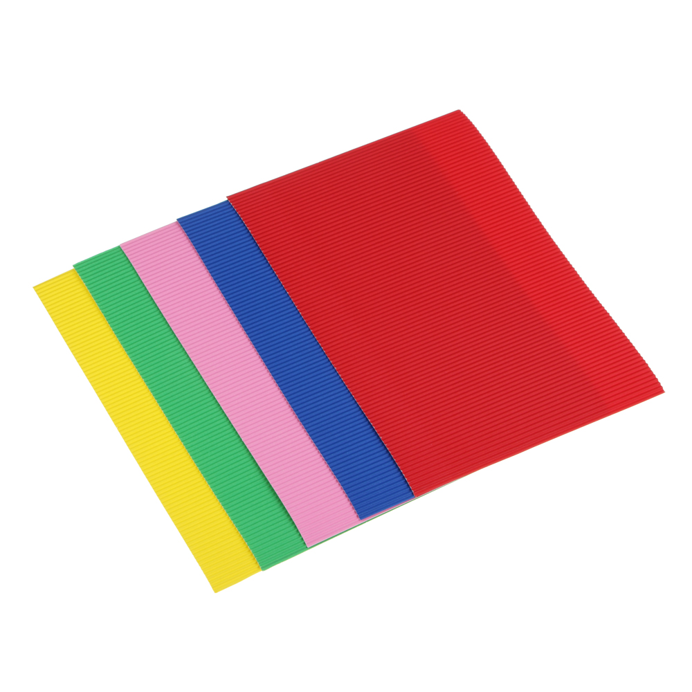 Картон цветной FLOMIK гофрированный А4, 5л., 5цв., 165 г/м2, в папке, арт.№ 558-008