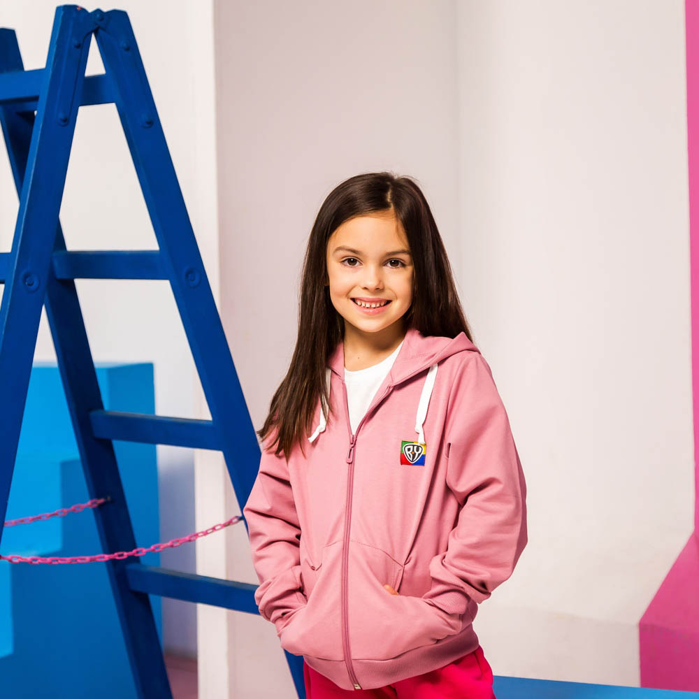 BY Basic Толстовка на молнии детская, хлопок, цвет розовый, размер 110, арт.№ 833-007