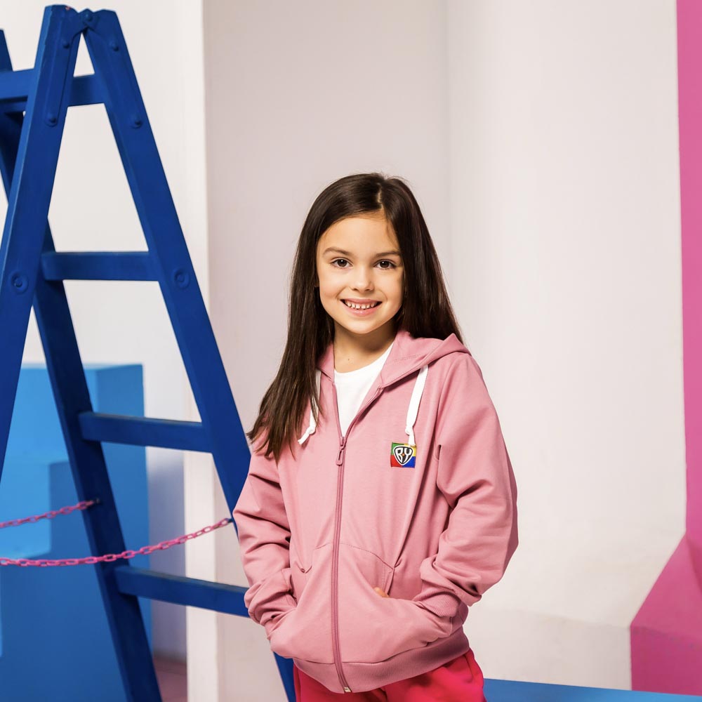 BY Basic Толстовка на молнии детская, хлопок, цвет розовый, размер 146, арт.№ 833-015