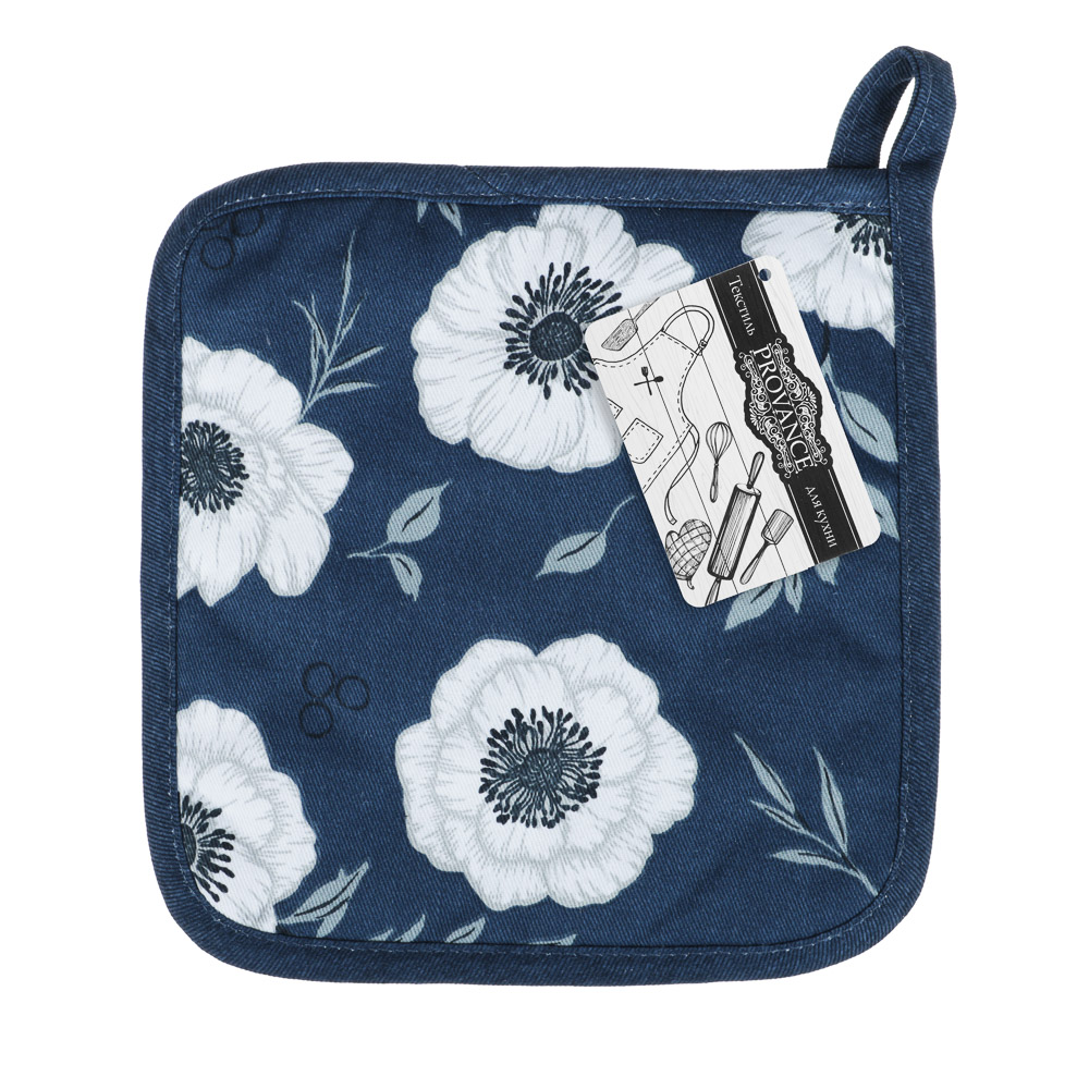 PROVANCE Нэви Прихватка, 100% хлопок, 20х20см, синий, 3 дизайна, арт.№ 493-134