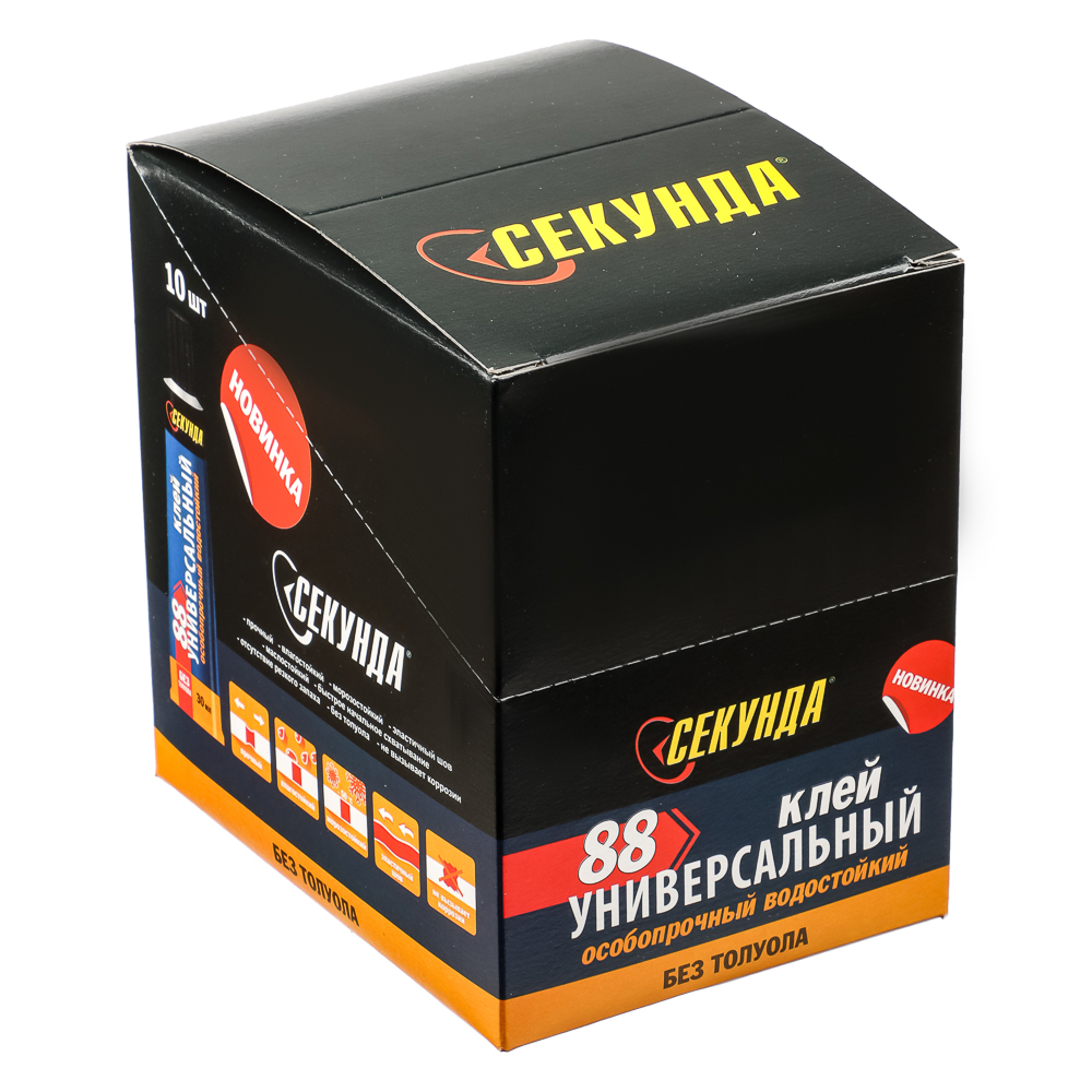 Клей универсальный "Секунда" особопрочный водостойкий, 30мл, шоу-бокс, арт 403-210, арт.№ 469-261