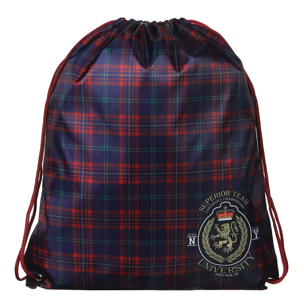 Хайскул Мешок для сменной обуви на завязках, увеличенный размер 40x47см, полиэстер, арт.№ 233-072