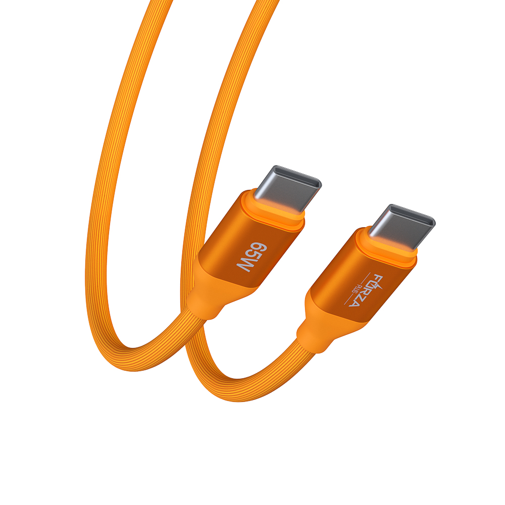 Кабель для зарядки Type C-Type C FORZA Лето, 1м, 3А, Быстрая зарядка, 65Вт, прорез. кабель, пакет, арт.№ 931-087