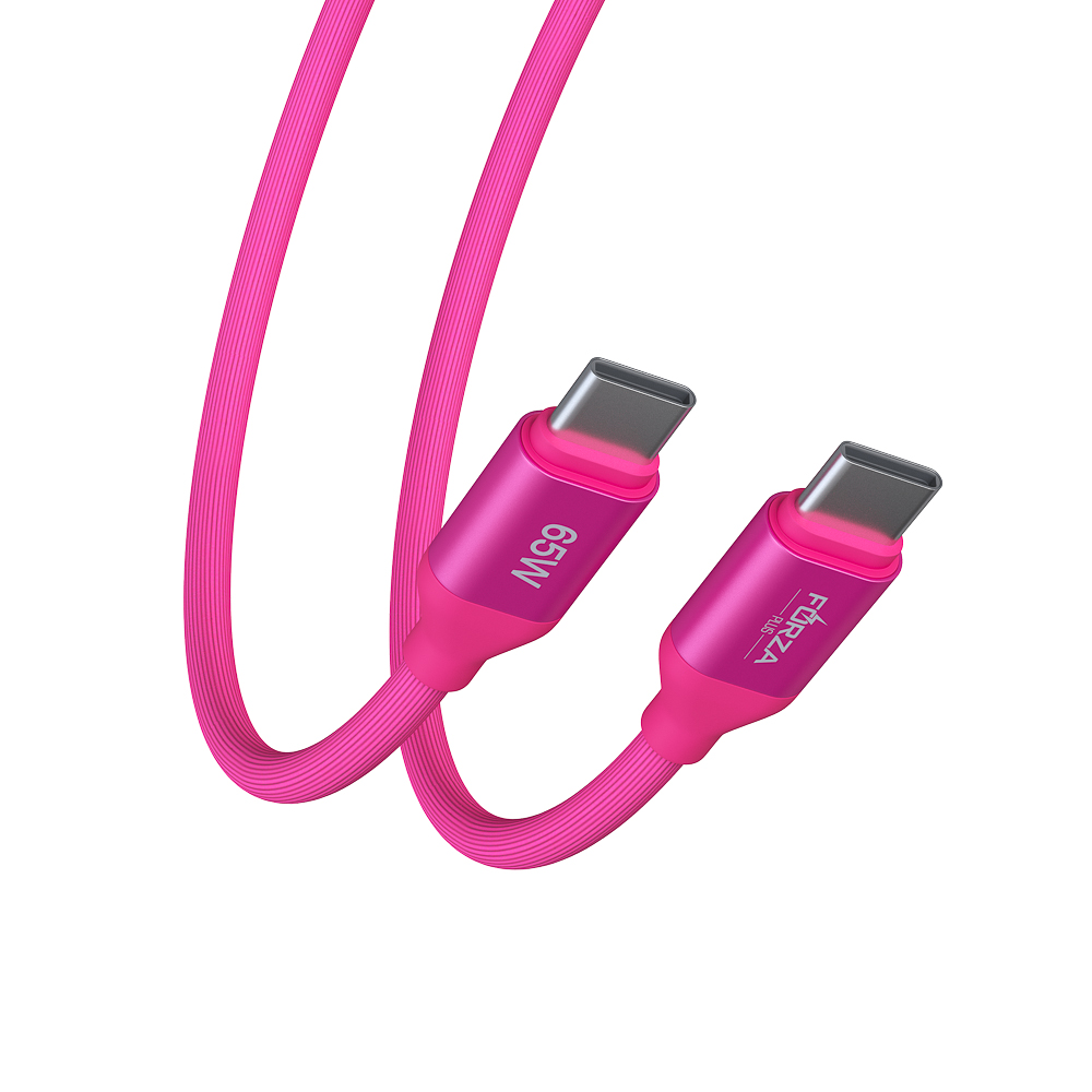 Кабель для зарядки Type C-Type C FORZA Лето, 1м, 3А, Быстрая зарядка, 65Вт, прорез. кабель, пакет, арт.№ 931-087