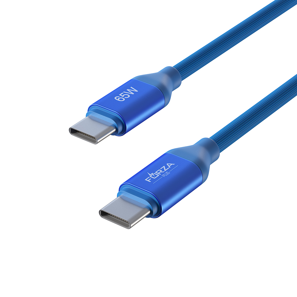 Кабель для зарядки Type C-Type C FORZA Лето, 1м, 3А, Быстрая зарядка, 65Вт, прорез. кабель, пакет, арт.№ 931-087