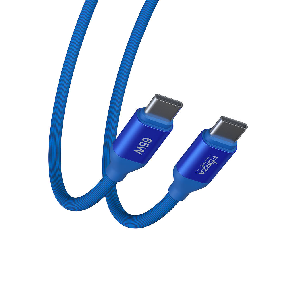 Кабель для зарядки Type C-Type C FORZA Лето, 1м, 3А, Быстрая зарядка, 65Вт, прорез. кабель, пакет, арт.№ 931-087