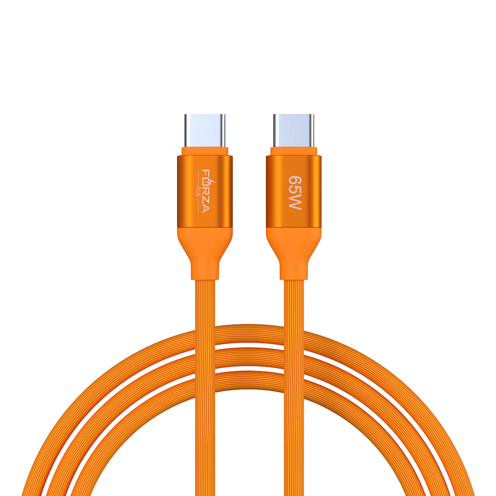 Кабель для зарядки Type C-Type C FORZA Лето, 1м, 3А, Быстрая зарядка, 65Вт, прорез. кабель, пакет, арт.№ 931-087