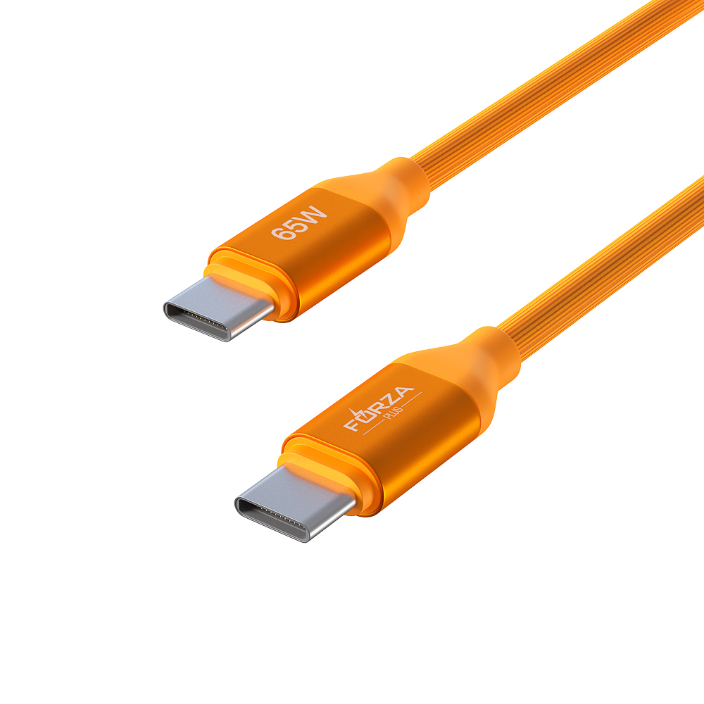 Кабель для зарядки Type C-Type C FORZA Лето, 1м, 3А, Быстрая зарядка, 65Вт, прорез. кабель, пакет, арт.№ 931-087