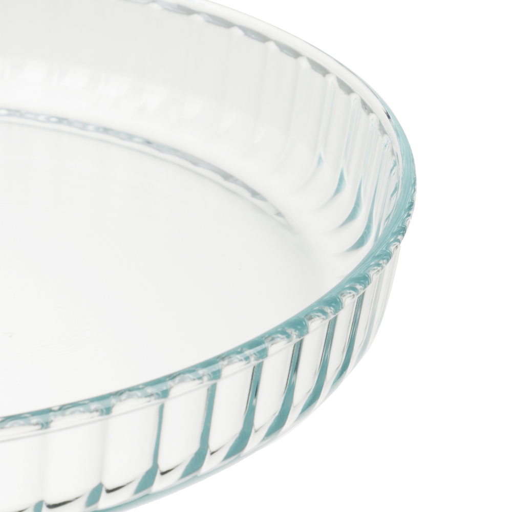 SATOSHI Форма для запекания жаропрочная круглая, рельефный бортик, стекло, 27.7х3.5см, 1.6л, арт.№ 825-034