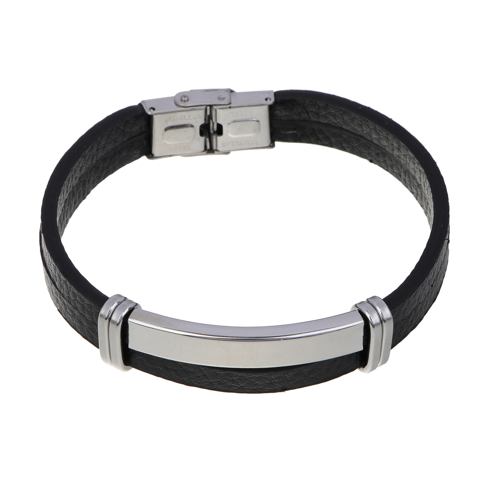 Браслет для мужчин на руку, диаметр 7 см, полиуретан, нерж.сталь, арт.№ 531-201