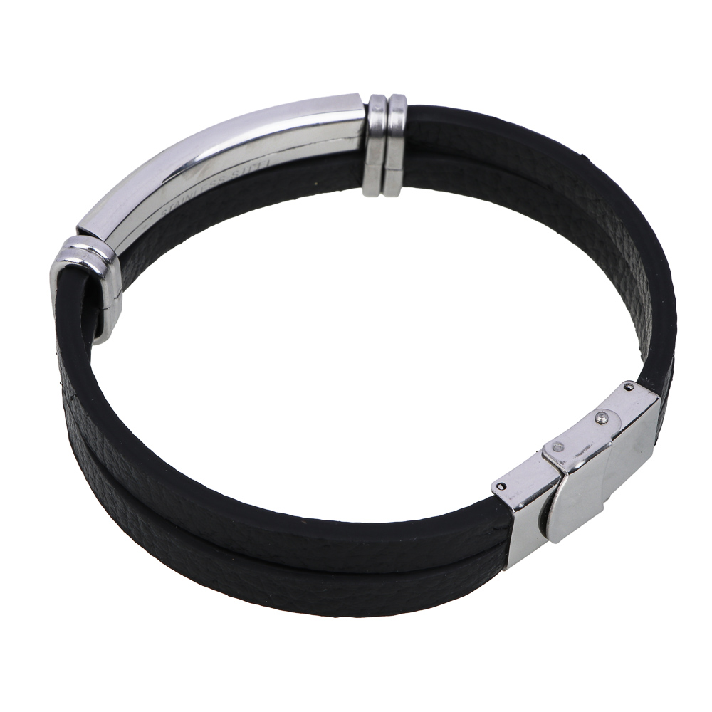 Браслет для мужчин на руку, диаметр 7 см, полиуретан, нерж.сталь, арт.№ 531-201