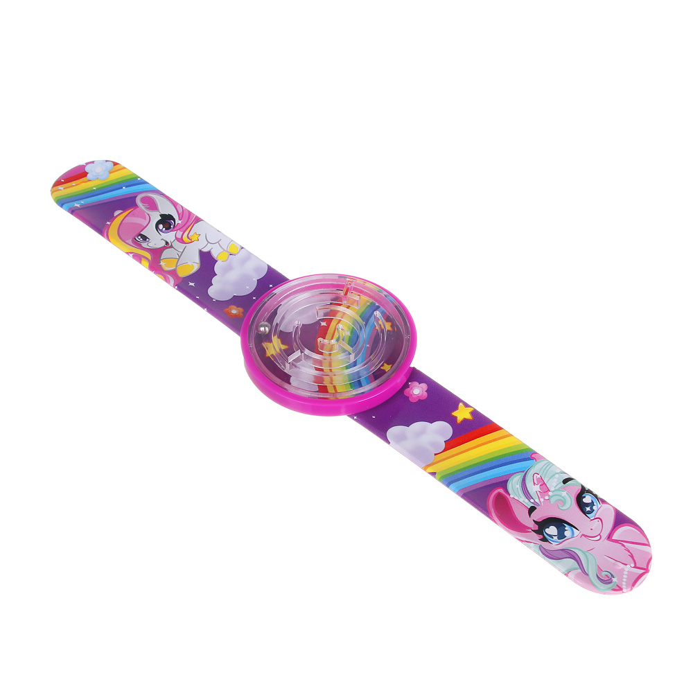 ИГРОЛЕНД Браслет головоломка с шариком, 21х4,8х1см, силикон, полипропилен, железо, 4 дизайна, арт.№ 295-194