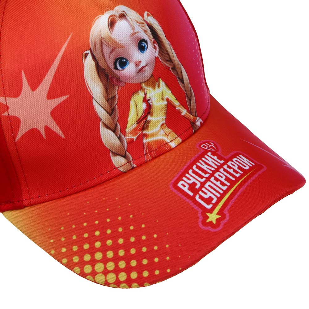 BY Русские Супергерои Кепка детская р.54, 50% хлопок, 50% полиэстер, цвет красный, дизайн Заря, арт.№ 314-380