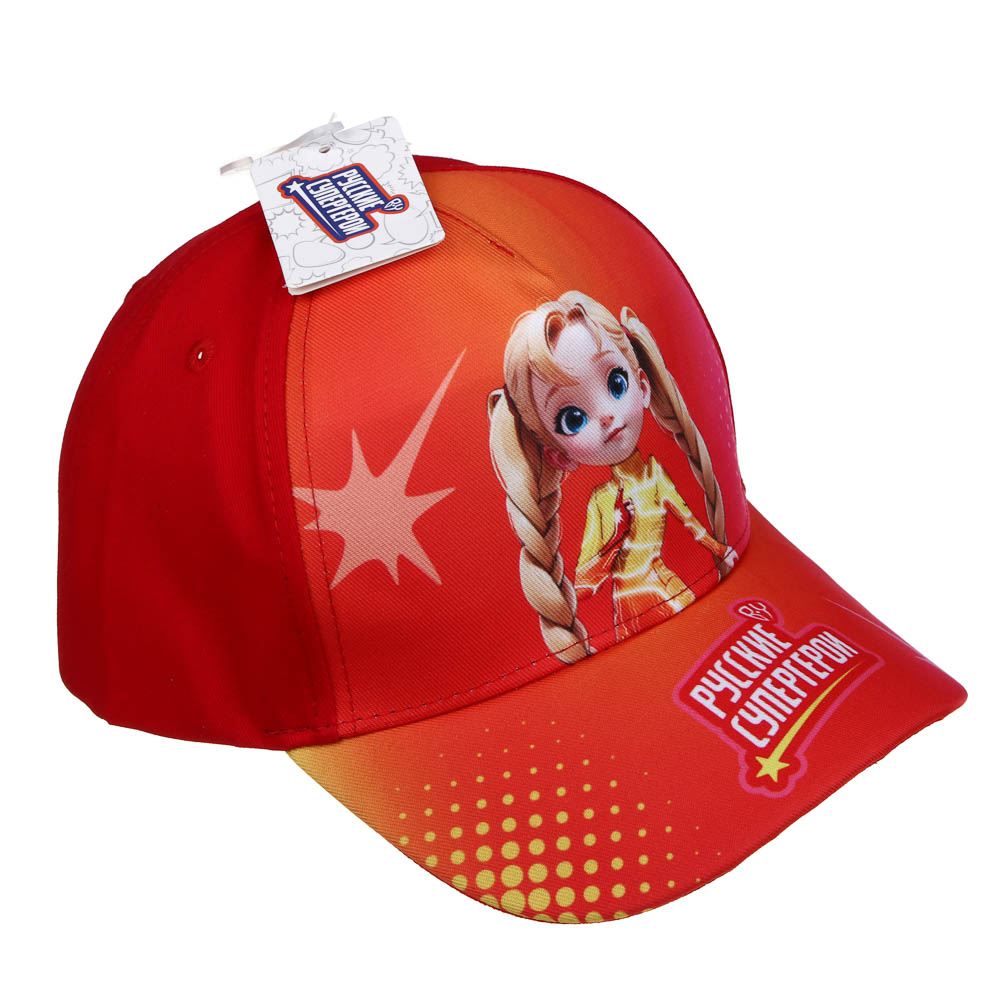 BY Русские Супергерои Кепка детская р.54, 50% хлопок, 50% полиэстер, цвет красный, дизайн Заря, арт.№ 314-380