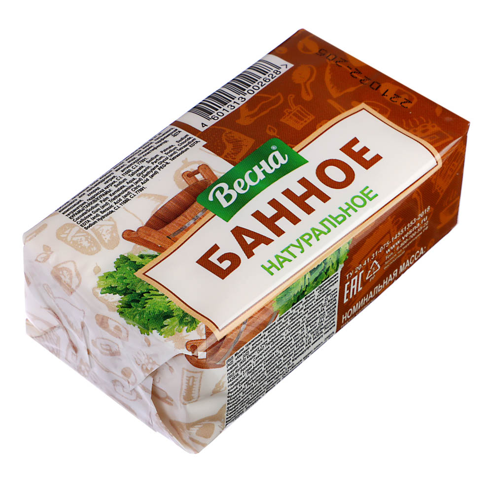 Мыло твердое ВЕСНА банное, флоу-пак, 140г, арт.№ 952-003