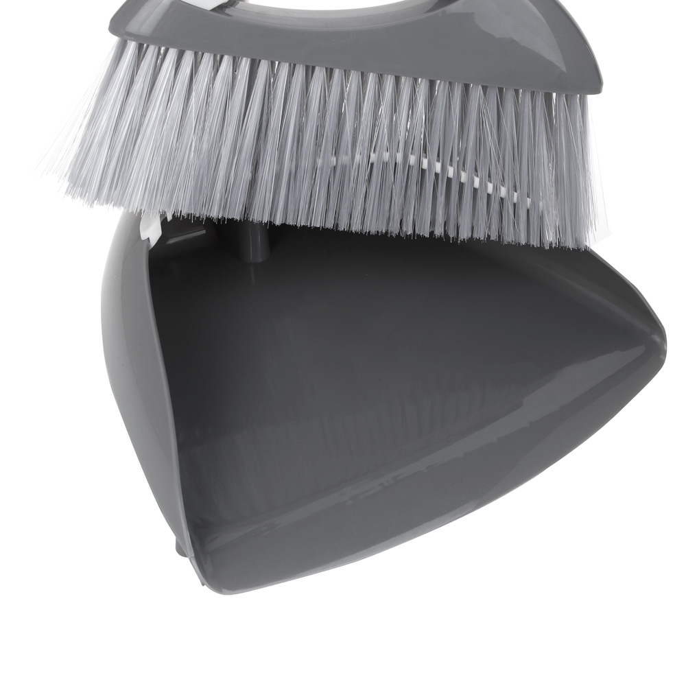 Набор для уборки с щеткой и совком тм VETTA Премиум Грей, пластик, металл, арт.№ 445-391