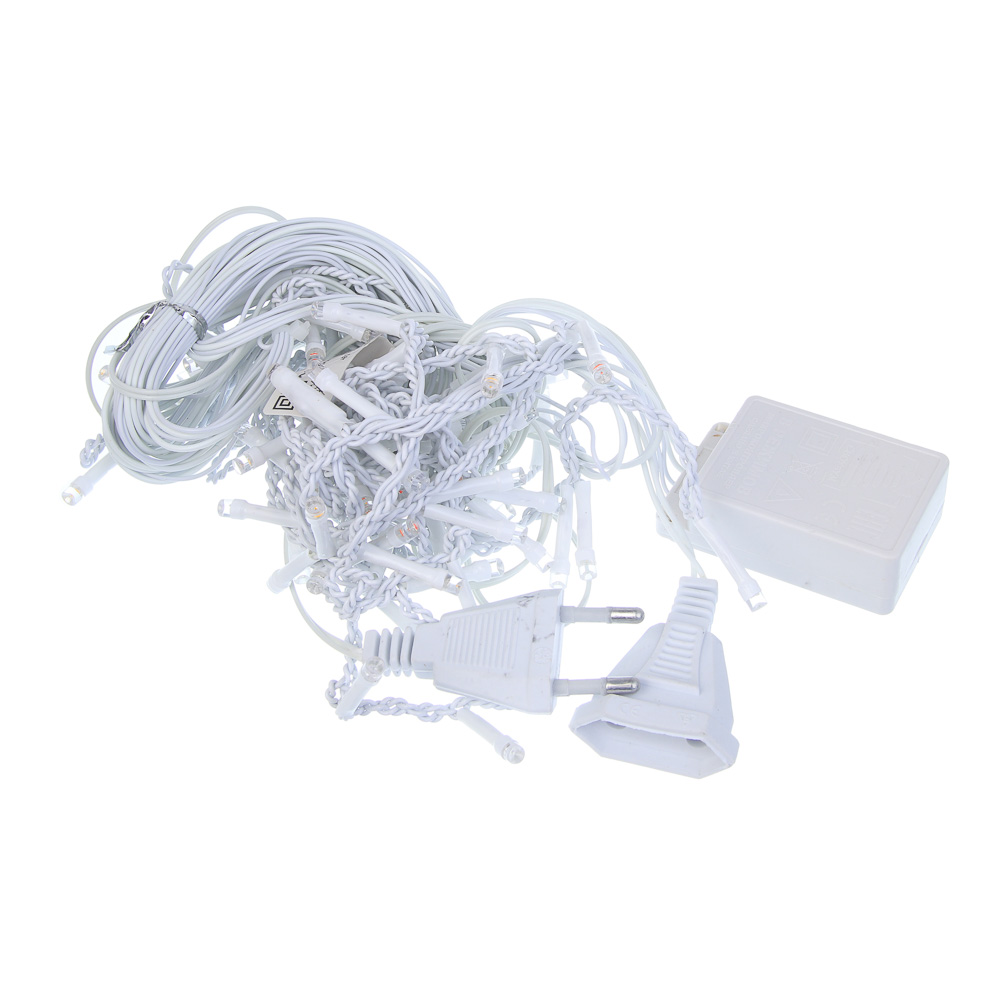 Гирлянда бахрома 2,5x0,35х0,55x0,75 м СНОУ БУМ, 80 LED ламп, свечение мульти MIX, ПВХ белый, 8 режимов, 220В, арт.№ 382-090