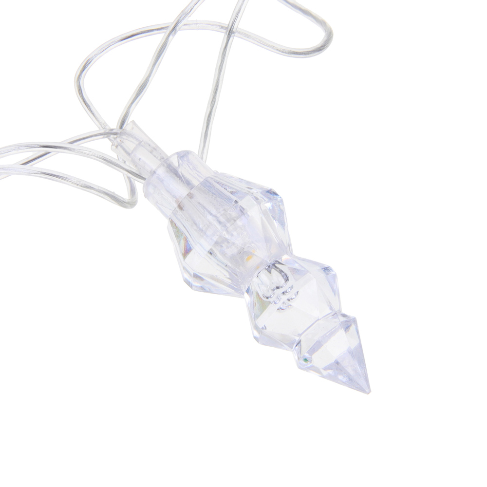 Гирлянда с насадками "Мультикристаллы" 4 м СНОУ БУМ, 20 LED ламп, 8 режимов, свечение мульти, ПВХ прозрачный, 220В, арт.№ 381-332