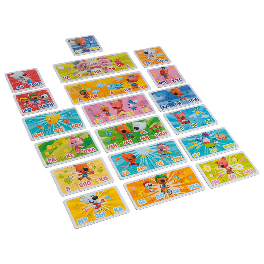 Лицензия, Набор пазлов, Читаем по слогам, 60 элементов, 19x15x4 см, арт.№ 285-254