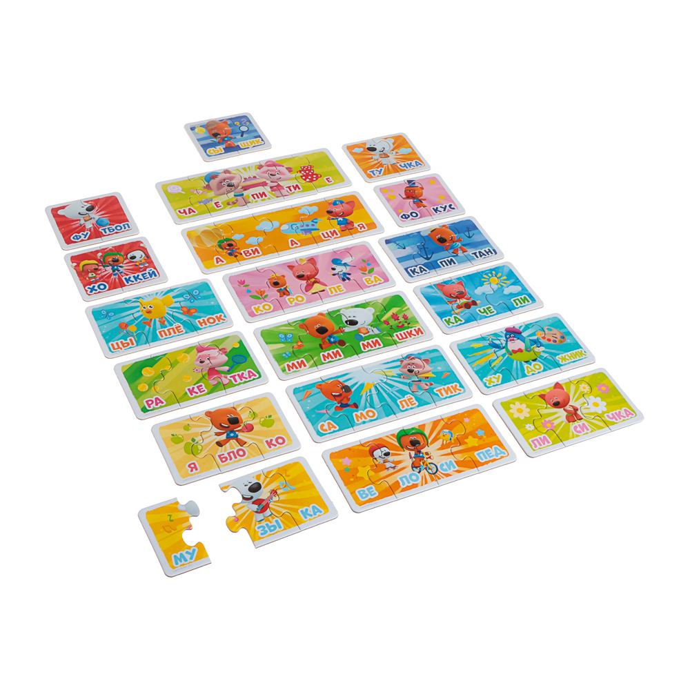 Лицензия, Набор пазлов, Читаем по слогам, 60 элементов, 19x15x4 см, арт.№ 285-254