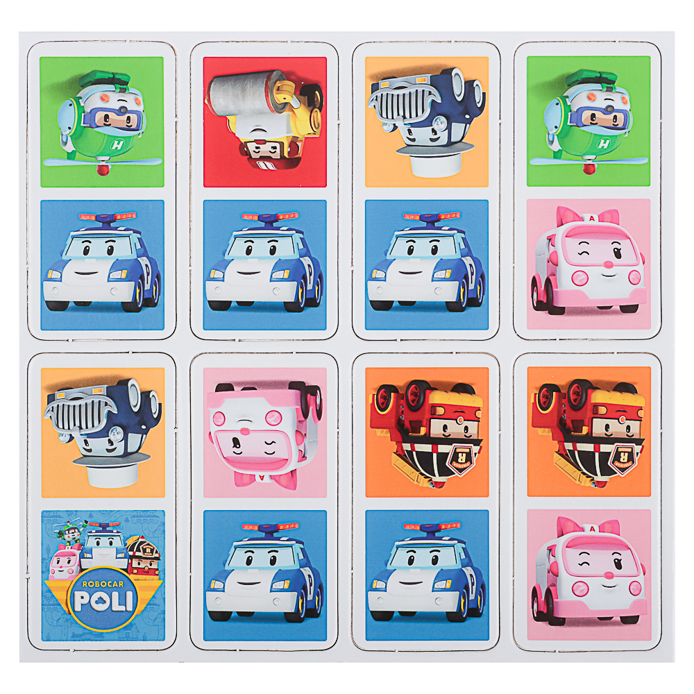 Робокар Поли Настольная игра Домино+пазл 18 элементов, 18x5x18 см, арт.№ 285-255