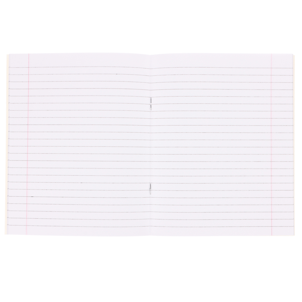 Тетрадь школьная 24л. в линейку, БЕЛЫЕ ЛИСТЫ, обл. плотный картон 190 гр, скрепка, арт.№ 579-041