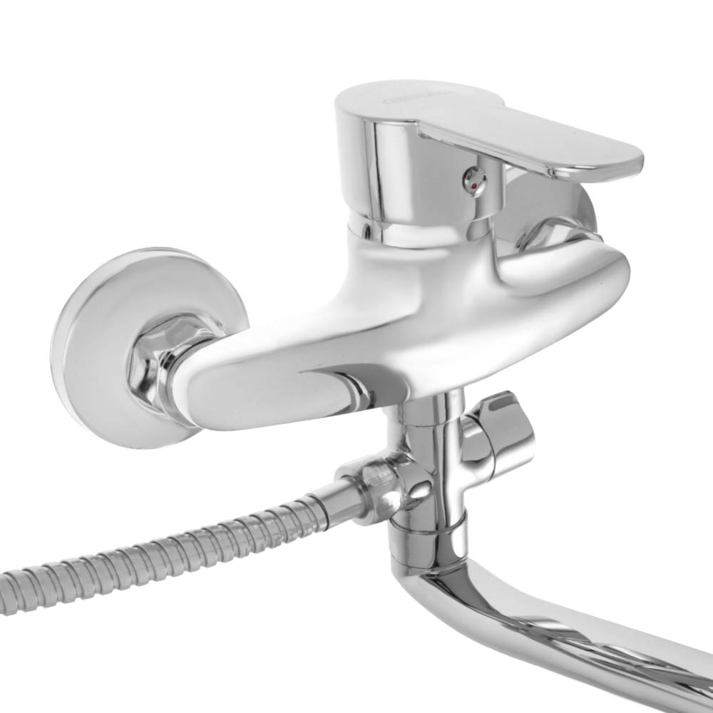 СоюзКран Смеситель для ванны с душем, плоский излив 35см, кер. картридж 40мм, хром, цинк, SK09-I130, арт.№ 567-029