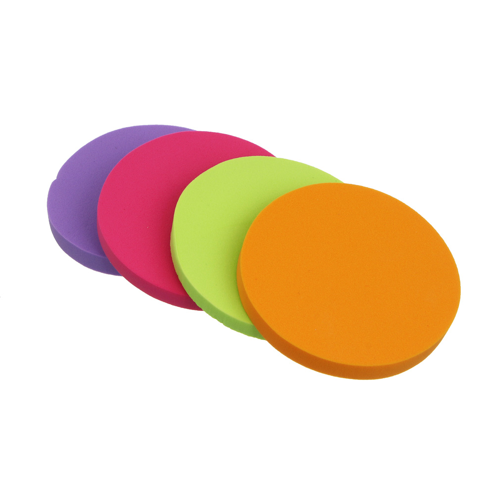 Набор спонжей для макияжа 4 шт тм ЮНИLOOK , латекс, d5,5см, 4 цвета, арт.№ 357-111