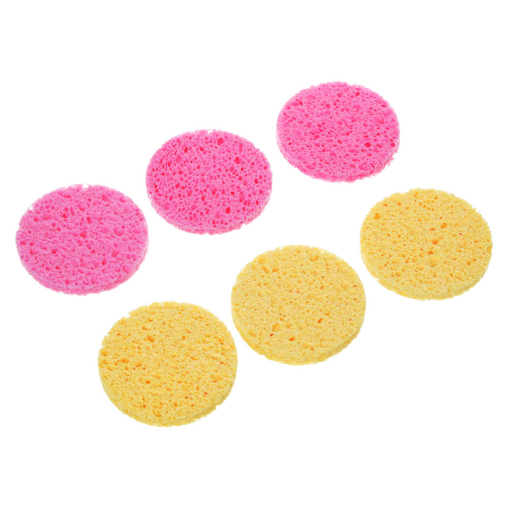 Набор спонжей для умывания 3 шт тм ЮНИLOOK , целлюлоза, 6.5x0,6 см, арт.№ 357-007