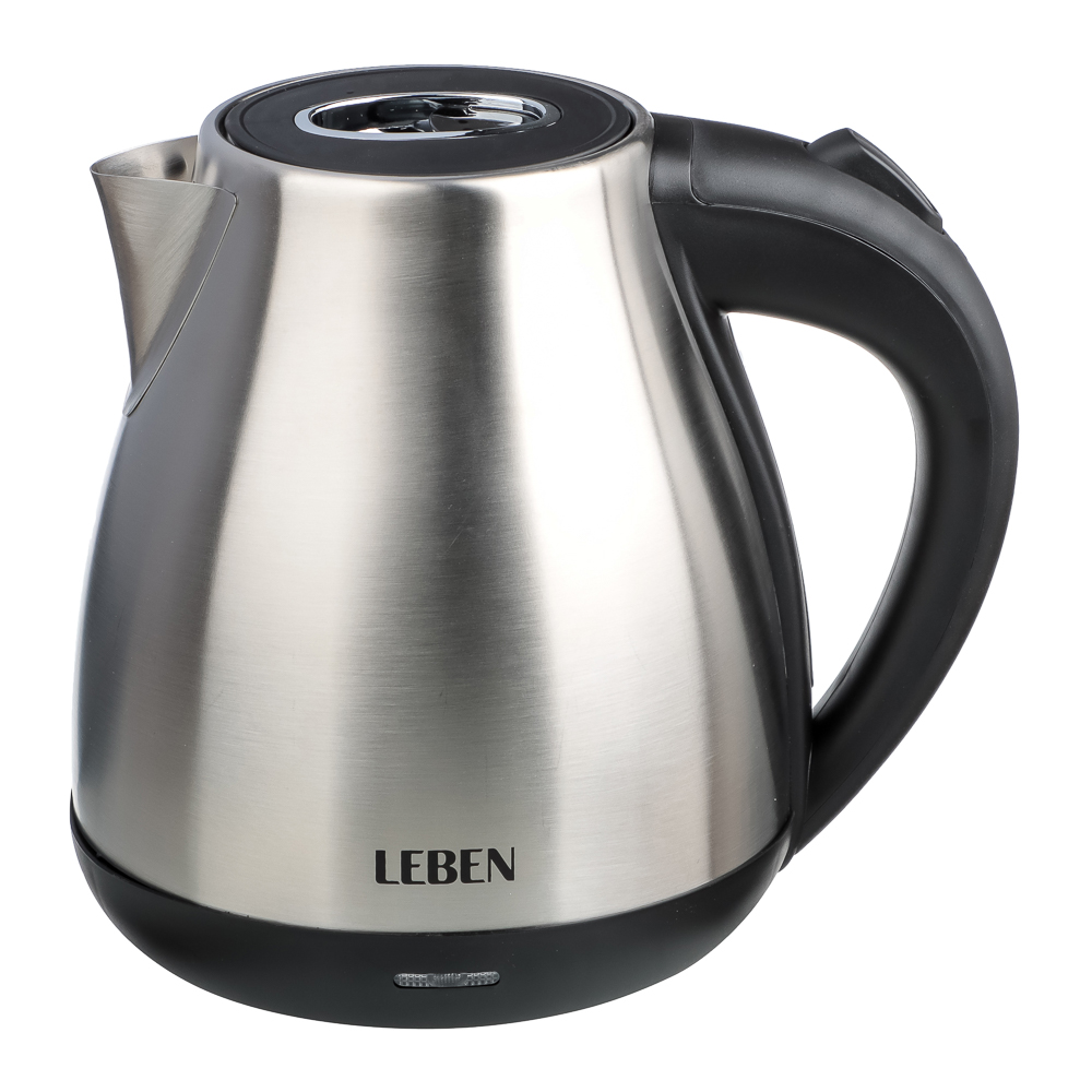 LEBEN Чайник электрический 1,7л, 1850Вт, скрытый нагр.элемент, автооткл., нерж.сталь, HHB1782, арт.№ 291-063