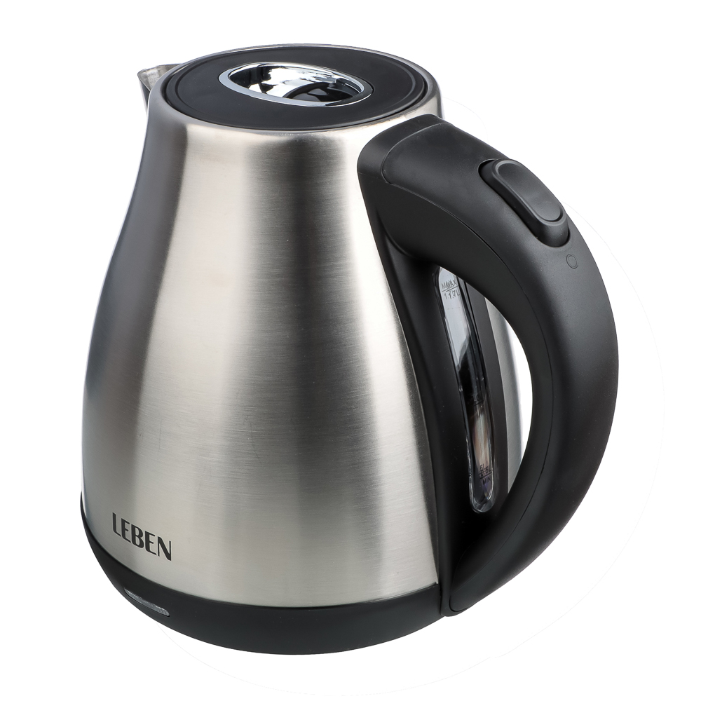LEBEN Чайник электрический 1,7л, 1850Вт, скрытый нагр.элемент, автооткл., нерж.сталь, HHB1782, арт.№ 291-063