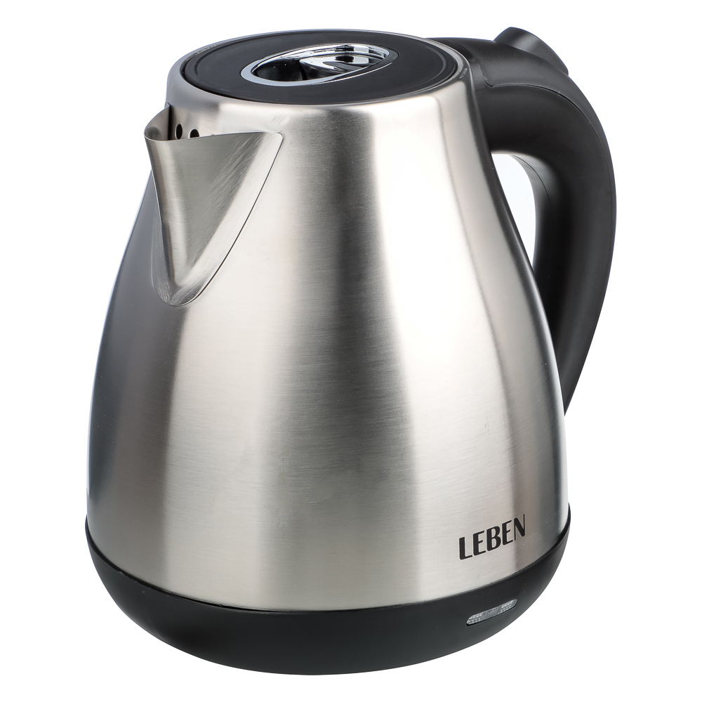 LEBEN Чайник электрический 1,7л, 1850Вт, скрытый нагр.элемент, автооткл., нерж.сталь, HHB1782, арт.№ 291-063