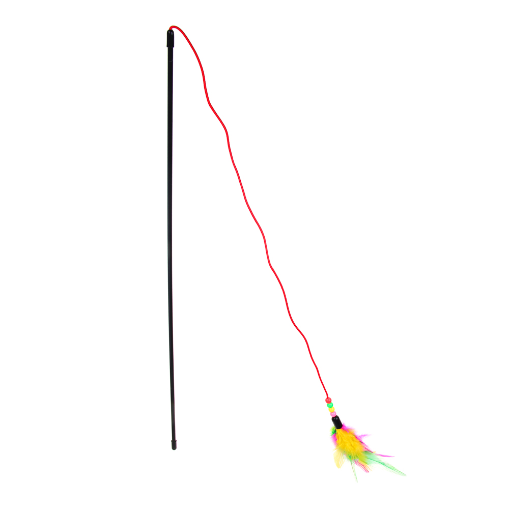 VETTA Игрушка дразнилка для домашних животных, пластмасса, перья, ПЭ, 49,5 см, арт.№ 273-284