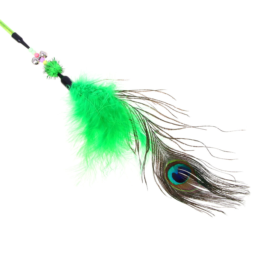 VETTA Игрушка дразнилка для домашних животных, пластмасса, перья, 49 см, арт.№ 273-285