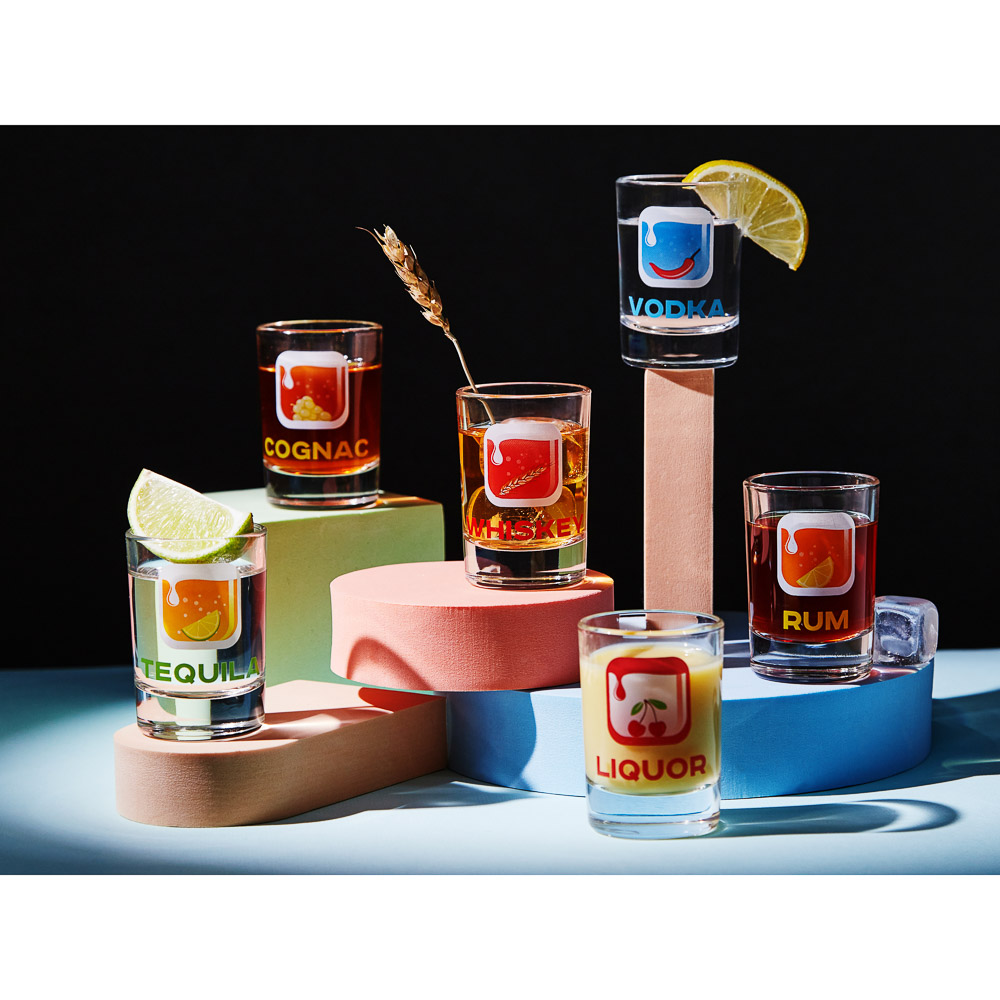 Набор стопок 6шт 50мл, с деколью, стекло, арт.№ 878-501