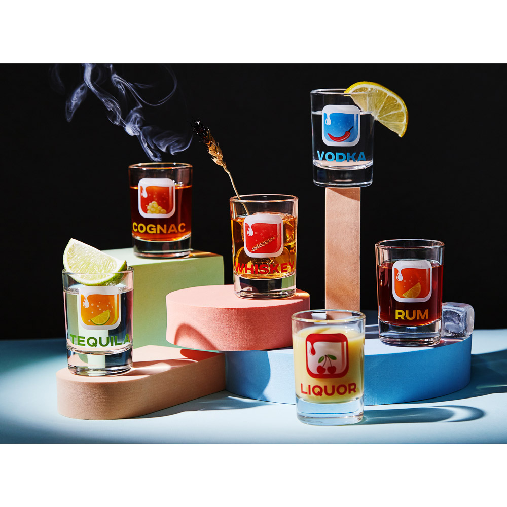 Набор стопок 6шт 50мл, с деколью, стекло, арт.№ 878-501