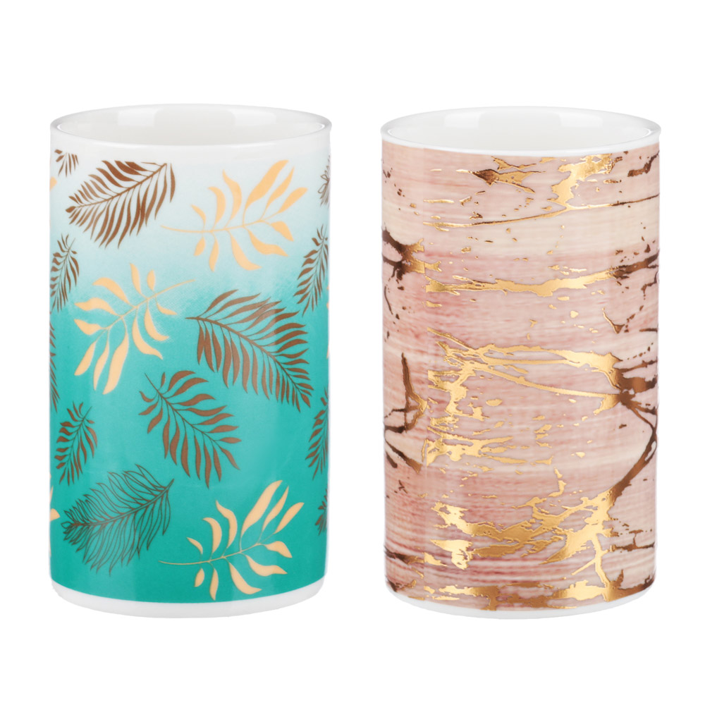 VETTA Стакан для ванной комнаты "Золотая лира", керамика, 2 диз., арт.№ 463-928