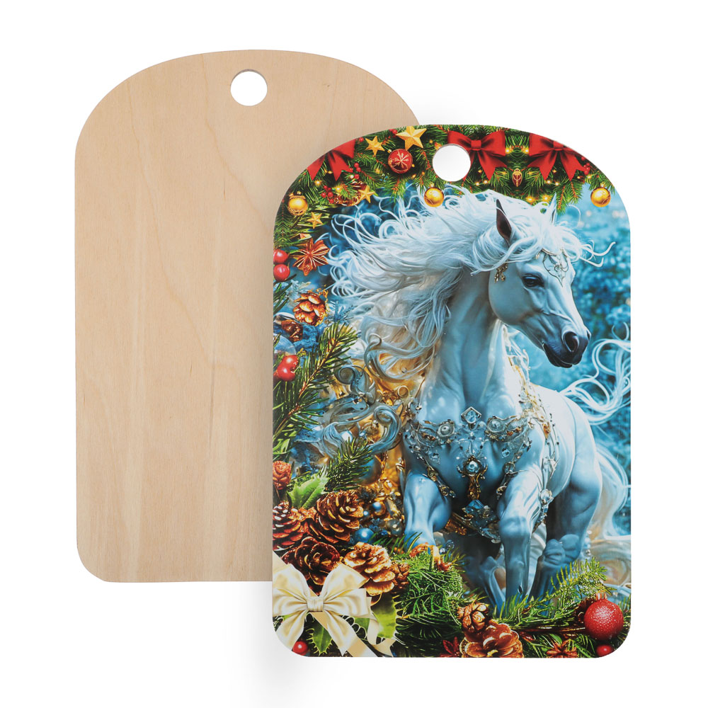 Доска разделочная "Новый год", 27x18x0,5 см, фанера, 5 дизайнов, арт.№ 851-208