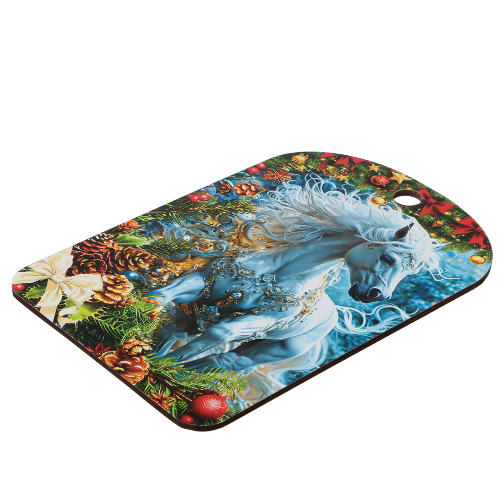 Доска разделочная "Новый год", 27x18x0,5 см, фанера, 5 дизайнов, арт.№ 851-208