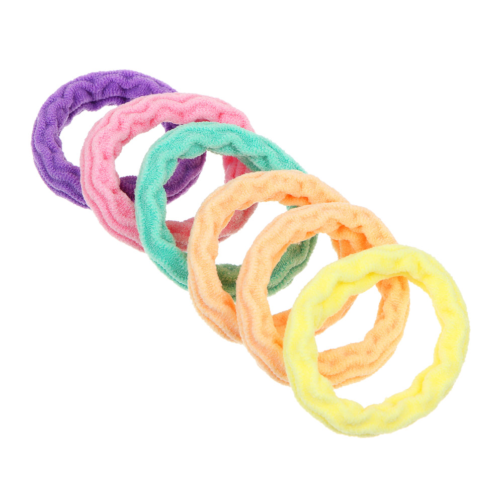 BERIOTTI Набор резинок для волос 6шт, нейлон, 4.5см, 6 дизайнов, арт.№ 322-236