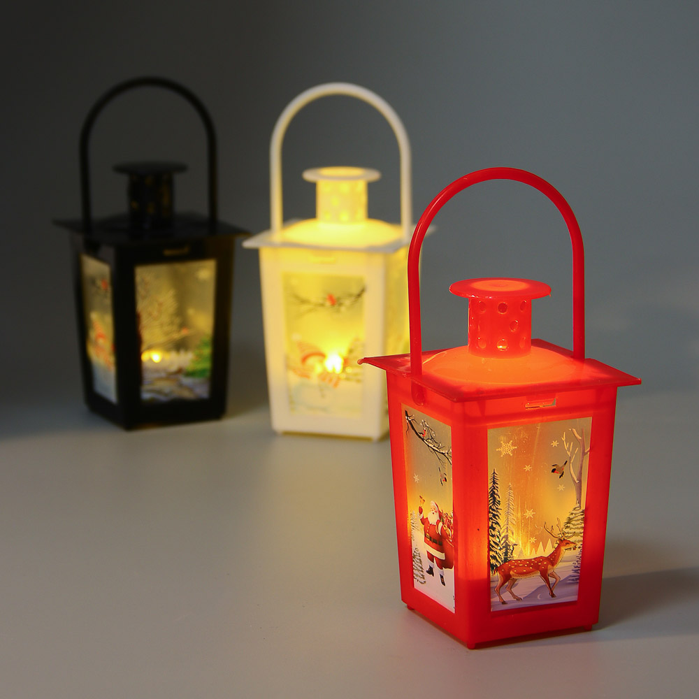 Светильник декоративный LED в виде фонаря 7x11,6 см СНОУ БУМ, PP, 3хAG10, 1 режим, 3 дизайна, арт.№ 392-110